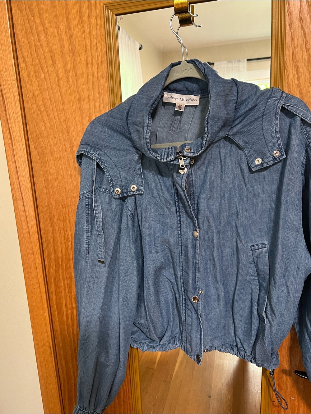 Catherine Malandrino Blue Denim Bomber Jacket